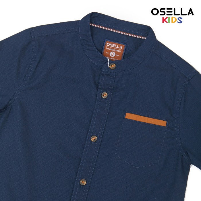 [NEW] OSELLA LINCOLN RIPSTOP SHORT SLEEVE SHANGHAI COLLARED  IN NAVY 2232520259 | Atasan  Kemeja Shanhai Anak Laki Laki