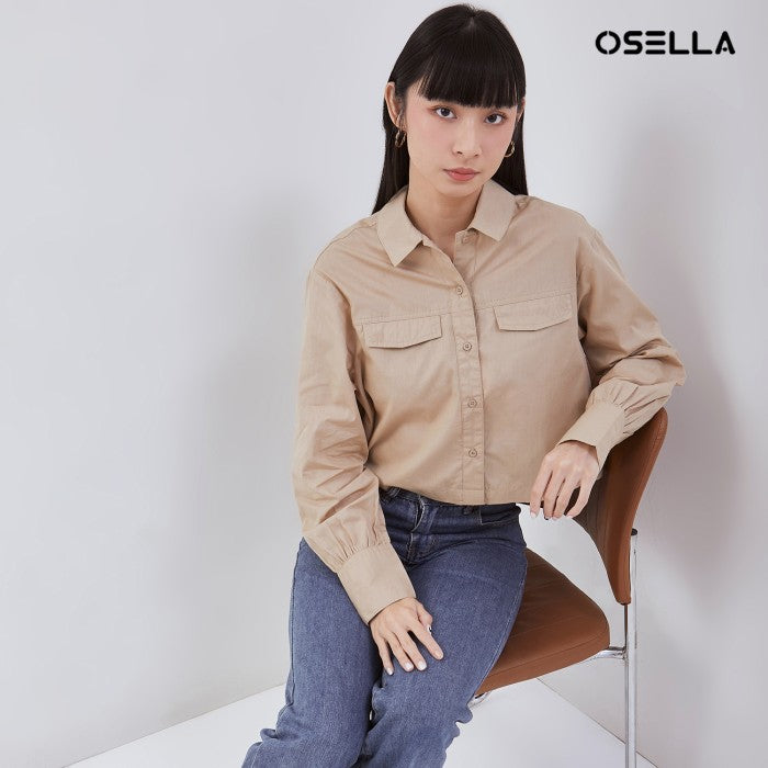 [NEW] OSELLA CALLIE CROPPED SHIRT WITH PLEATED DETAILING 21375011