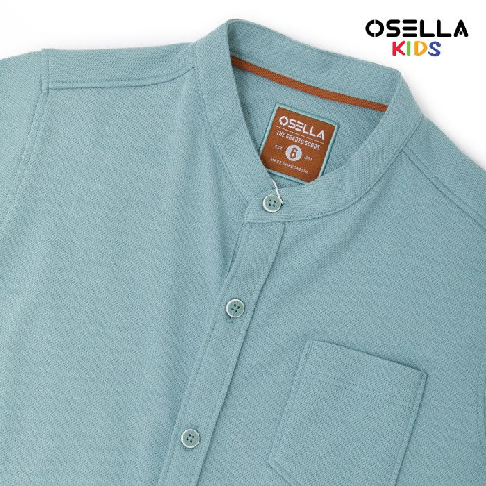 [NEW] OSELLA MASON SHORT SLEEVE SHANGHAI COLLAR KNIT SHIRT  22325207 | Kemeja Anak Laki-laki Lengan Pendek