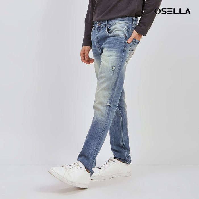 [New] Osella Thomas Slim Fit Jeans In Medium Indigo Blue 208O5002A2 | Celana Panjang Jeans Pria