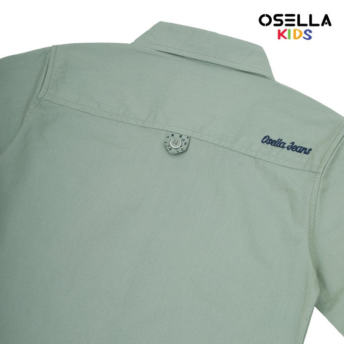 [NEW] OSELLA ZION LONG SLEEVE SOLID SHIRT IN SAGE GREEN 2237500378 | Atasan Kemeja Lengan Panjang