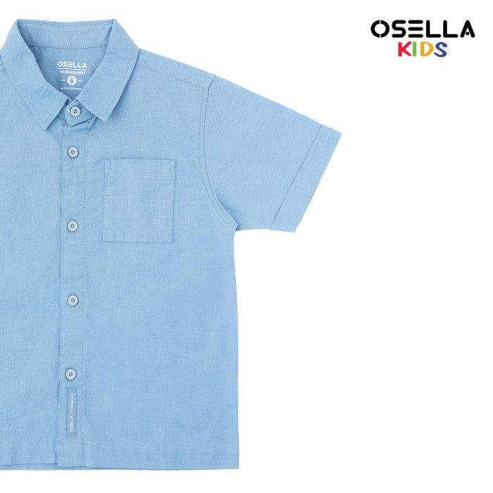 [NEW] Osella Linen Look Short Sleeve Shirt 22325002 | Atasan Kemeja Anak Laki Laki Kerah Reguler