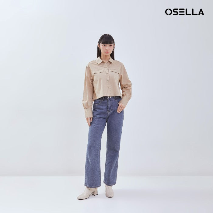 [NEW] OSELLA CALLIE CROPPED SHIRT WITH PLEATED DETAILING 21375011