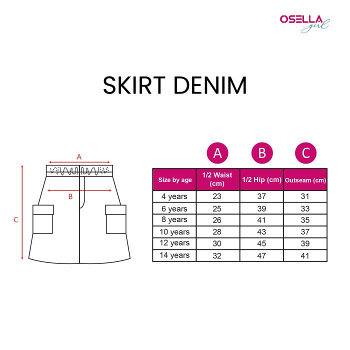 OSELLA EVA MIDI DENIM SKIRT 238O5002