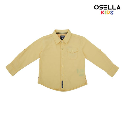 OSELLA ZAHIR LINEN SLUB LONG SLEEVE SOLID SHIRT 22375003