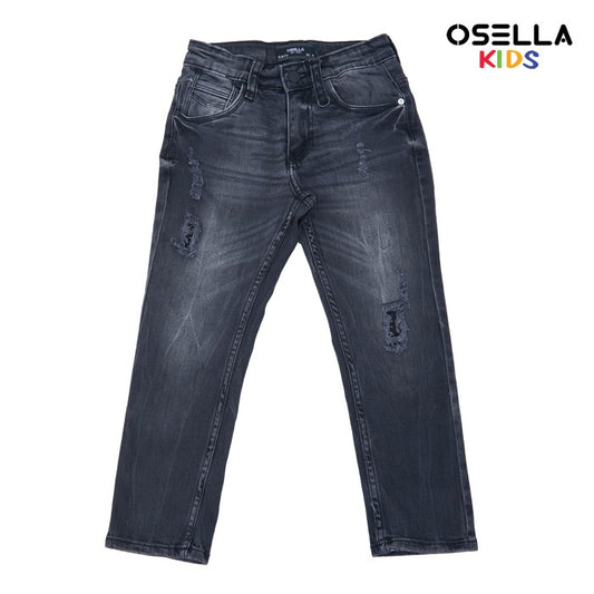 [NEW] Osella Kids Slim Fit Long Denim Pants In Grey Washed 228O400140