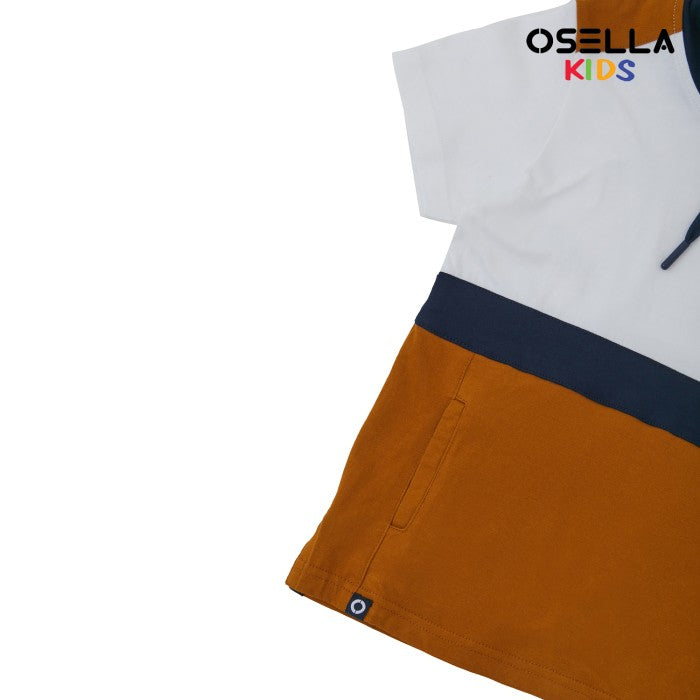 OSELLA COLOR COMBINATION SHORT SLEEVE HOODED T-SHIRT 227A5001