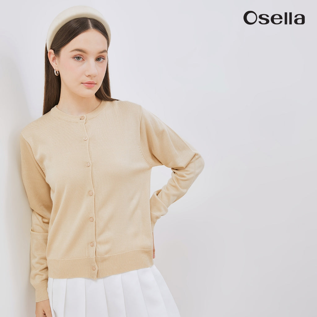 Osella Poppy Plain Knit Cardigan 21615004 | Cardigan Wanita Lengan Panjang