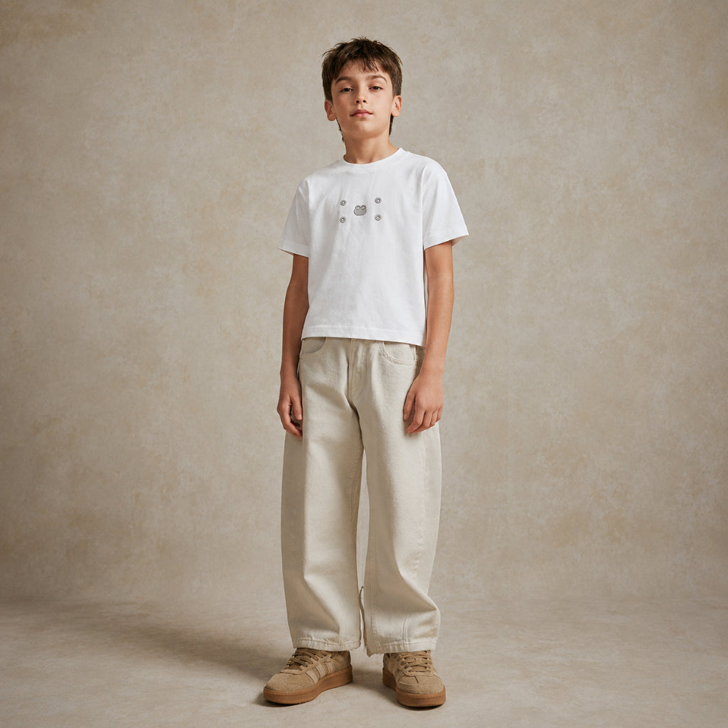Osella Kids X Oadkids Robin Oversize T-shirt in White 2271660501 | Kaos Lengan Pendek Anak Laki Laki