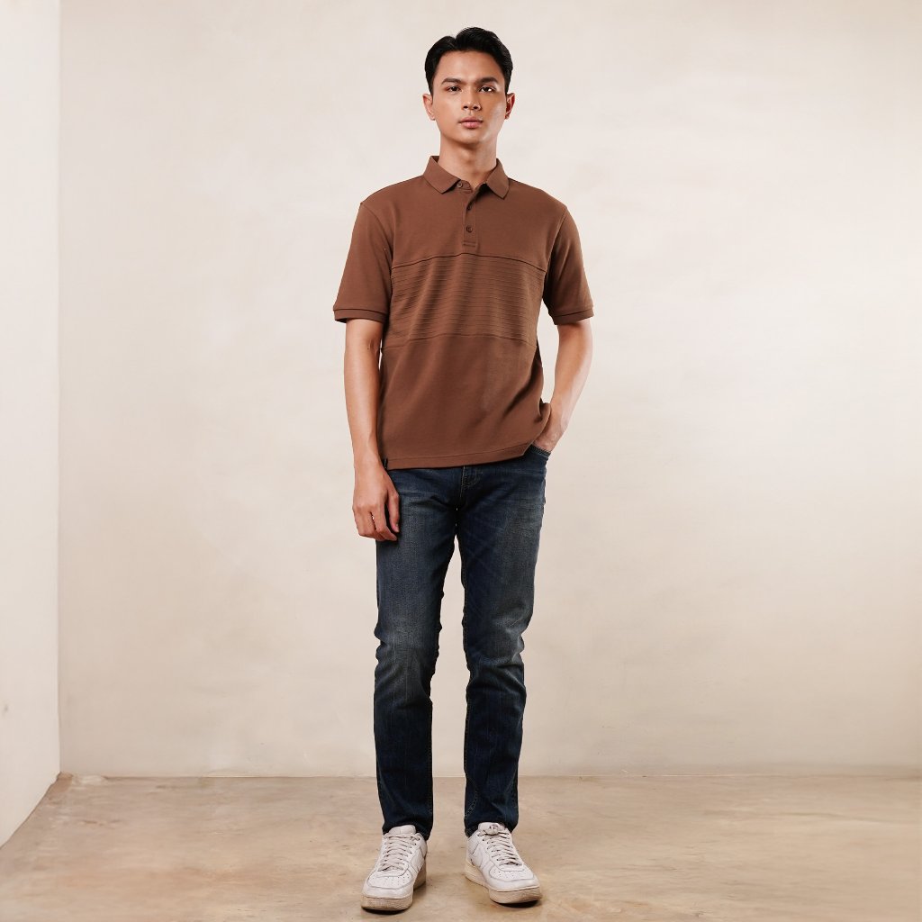 Osella Linear Polo Shirt 20216609 | Atasan Polo Lengan Pendek Pria