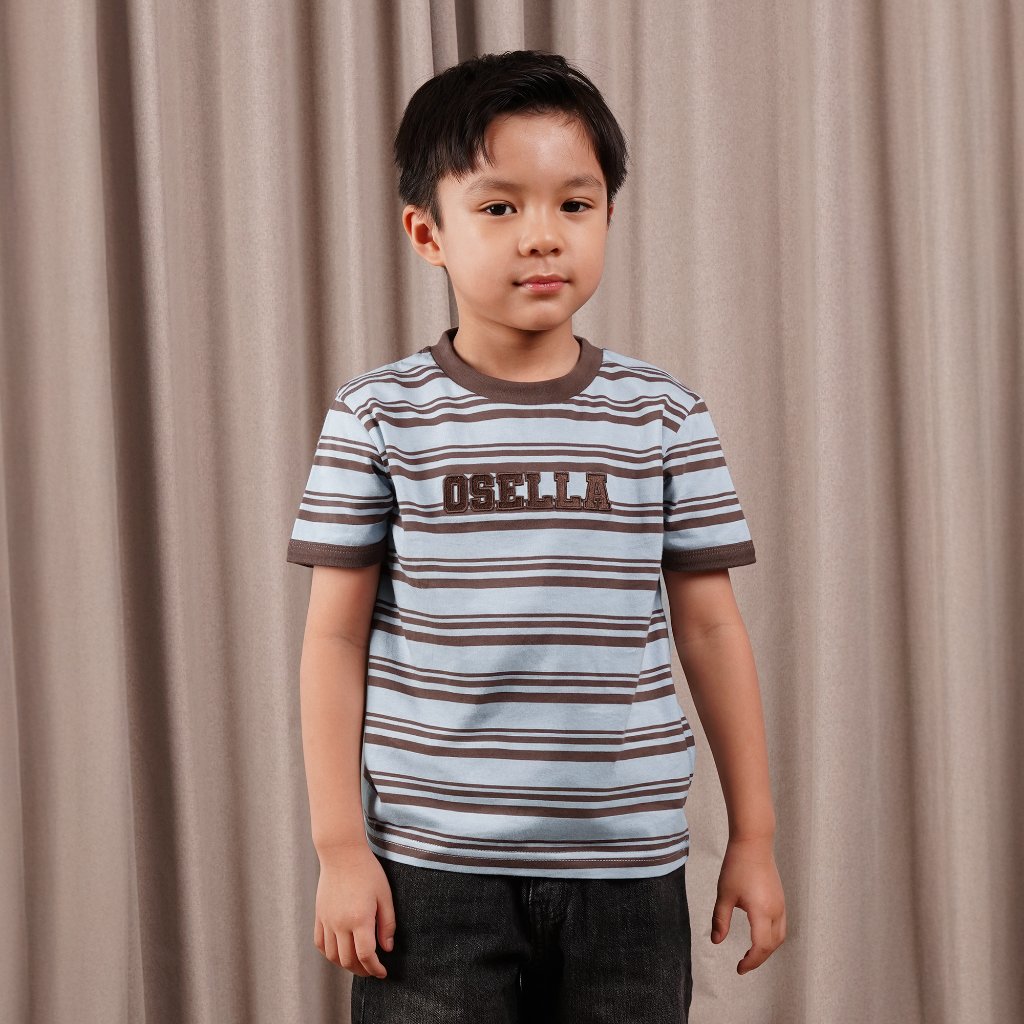 Osella Kids Elio Stripe T-shirt 2270660336 | Kaos Garis Garis Lengan Pendek Anak Laki Laki