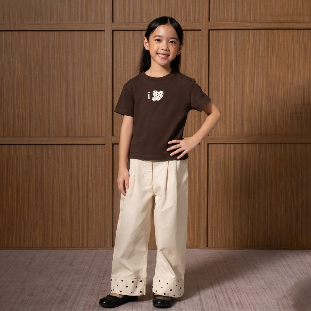 Osella Kids Little Love Cocoa Tee 2371661156 | Kaos Lengan Pendek Anak Perempuan