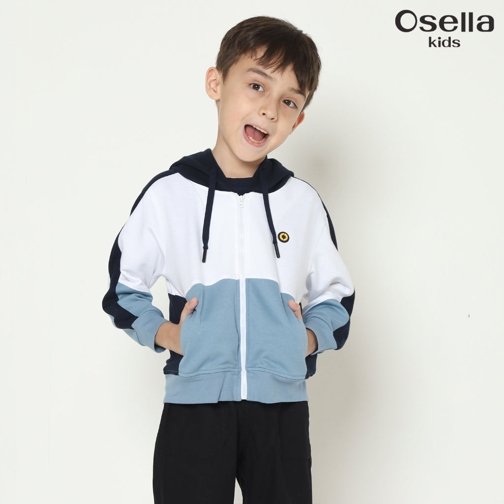 Osella Multicolor Hoodie Jacket in Aqua Blue 2261500536 | Jaket Anak Laki Laki