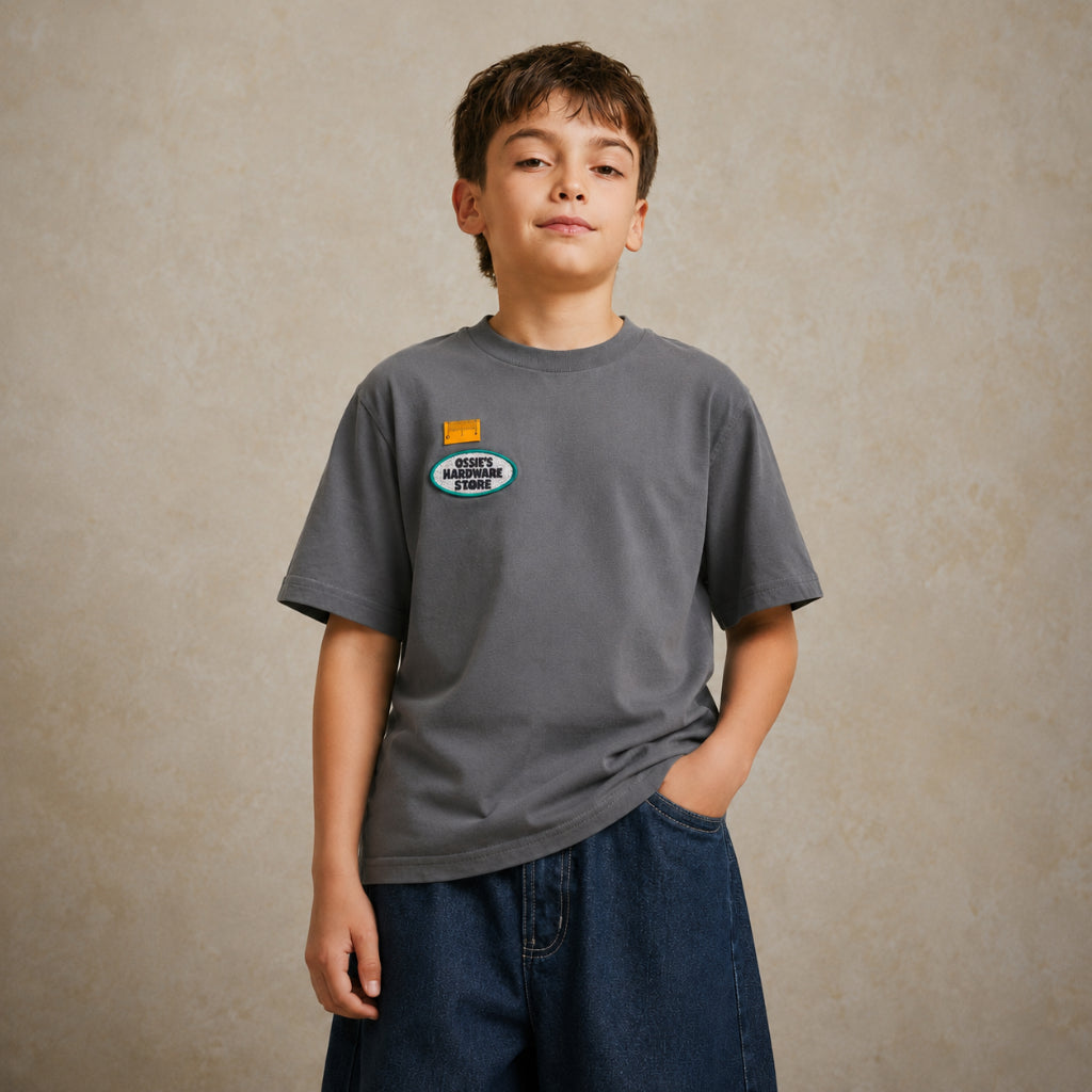 Osella Kids X Oadkids Cam Oversize T-shirt in Grey 2271660493 | Kaos Anak Laki Laki