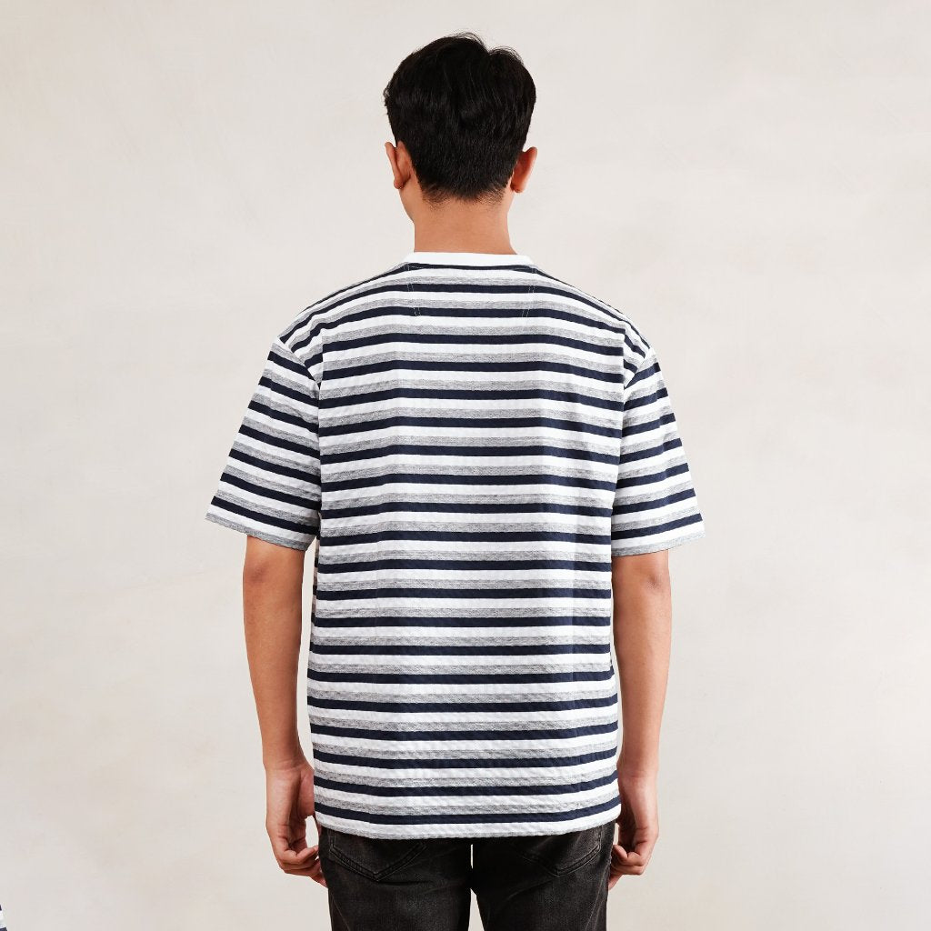 Osella Static Horizon T-shirt 20716614 | Atasan Kaos Garis Garis Lengan Pendek Pria