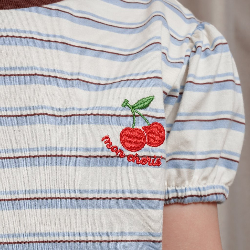 Osella Kids Chloe Striped T-shirt 2371660836 | Atasan Kaos Lengan Pendek Anak Perempuan