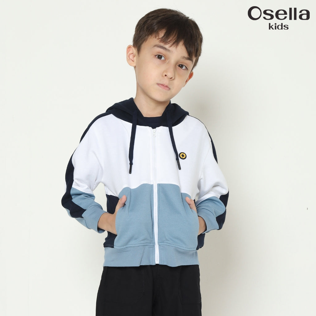 Osella Multicolor Hoodie Jacket in Aqua Blue 2261500536 | Jaket Anak Laki Laki