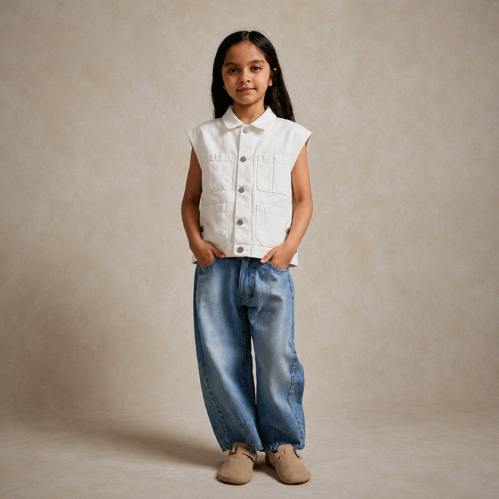 Osella Kids  X Oadkids Riz Vest in Off White 2261660388 | Atasan Tanpa Lengan Anak Laki Laki