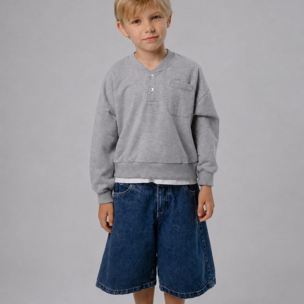 Osella Kids x Oadkids Miles Sweater in Grey 2212660493 | Sweater Anak Laki Laki