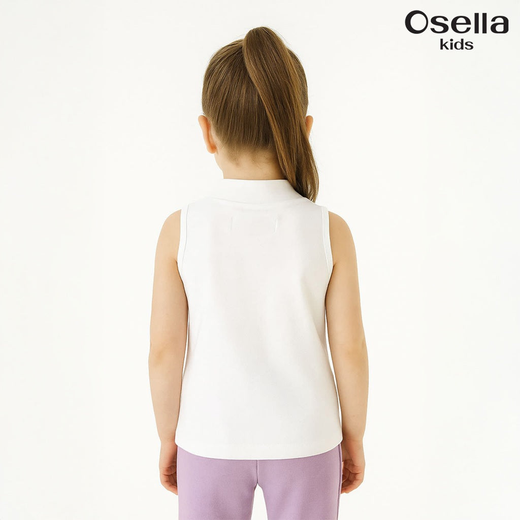 Osella Essential Sleeveless Mockneck T-Shirt 33725002 | Kaos Basic Anak Perempuan Tanpa Lengan