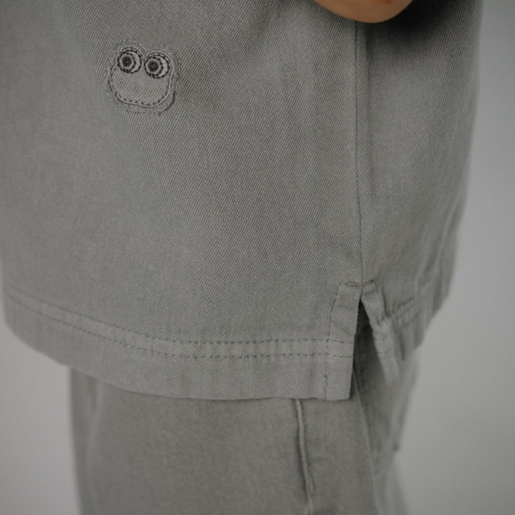 Osella Kids x Oadkids Hank Polo Shirt Denim in Grey 2221660393 | Atasan Polo Denim Anak Laki Laki