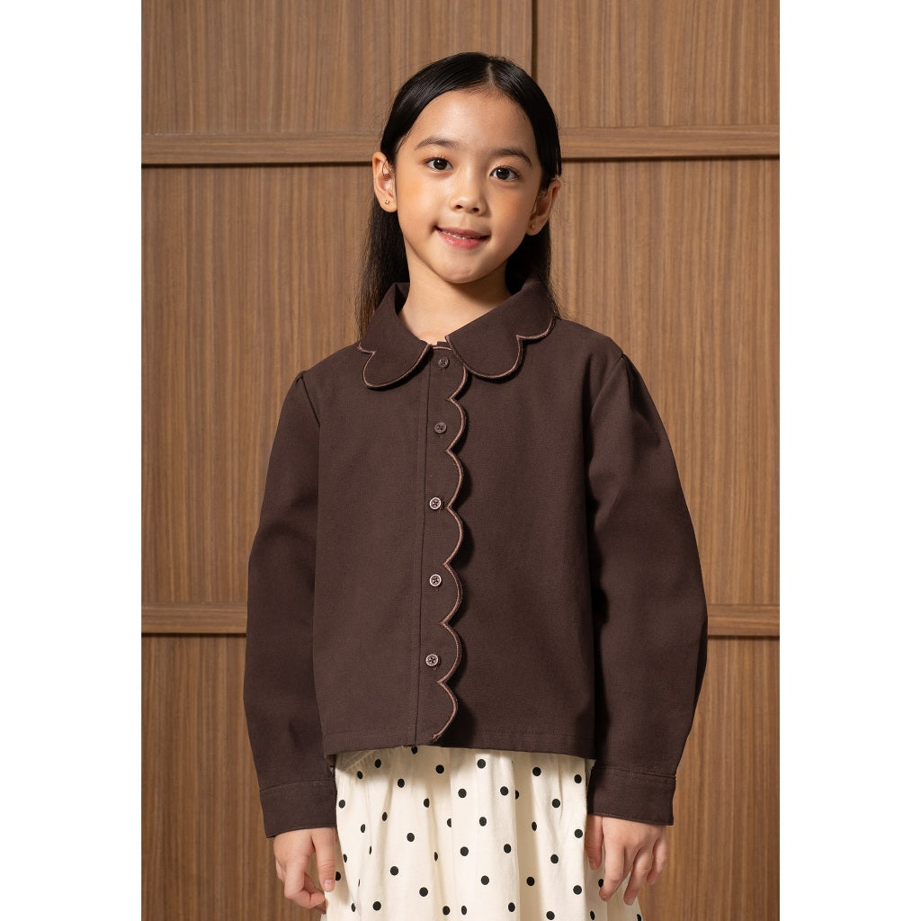 Osella Kids Hazel Scalloped Twill Shacket 1361660356 | Outer Anak Perempuan