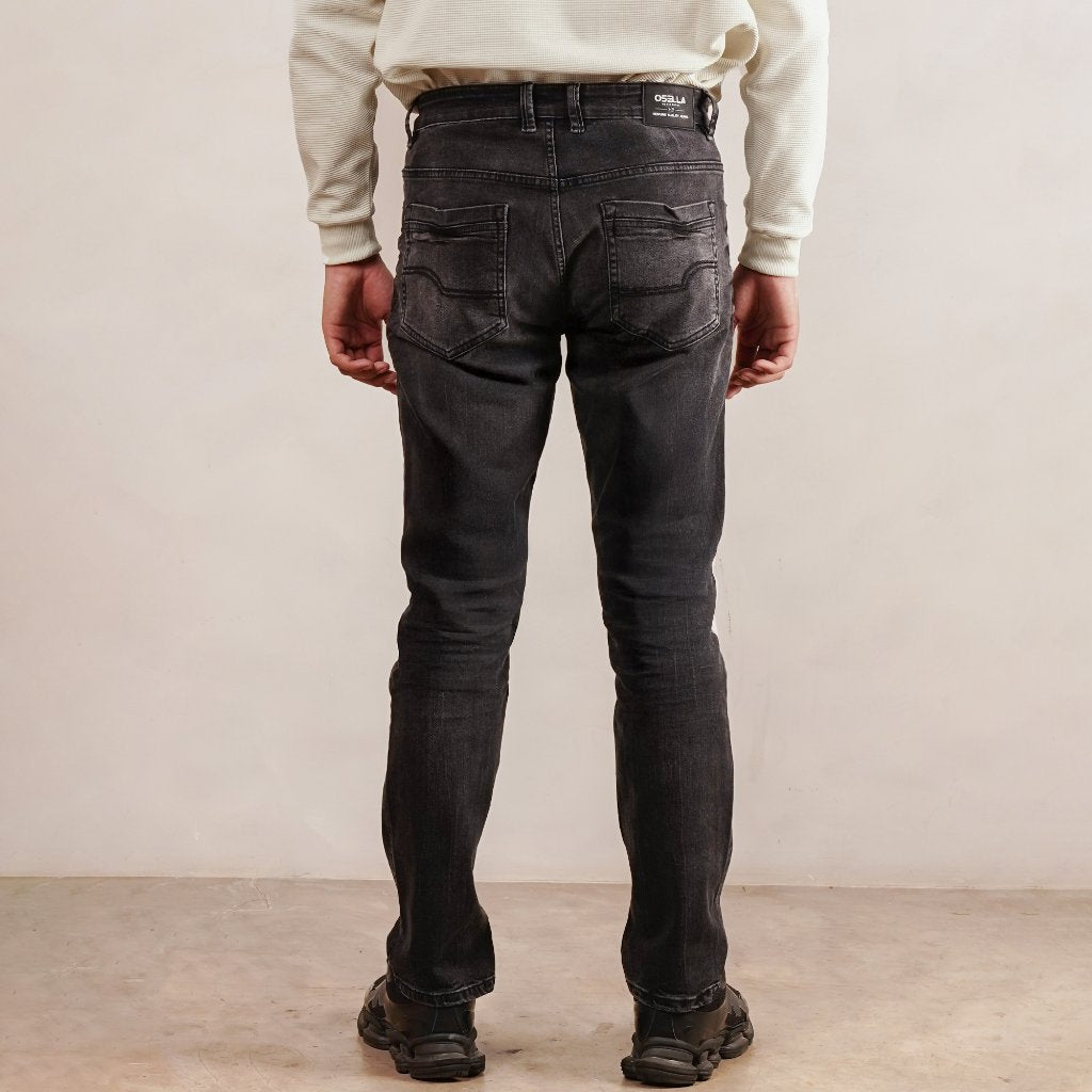 Osella Darly Rippied Slim Fit Denim Pants In Grey Wash 108O661843 | Celana Jeans Pria