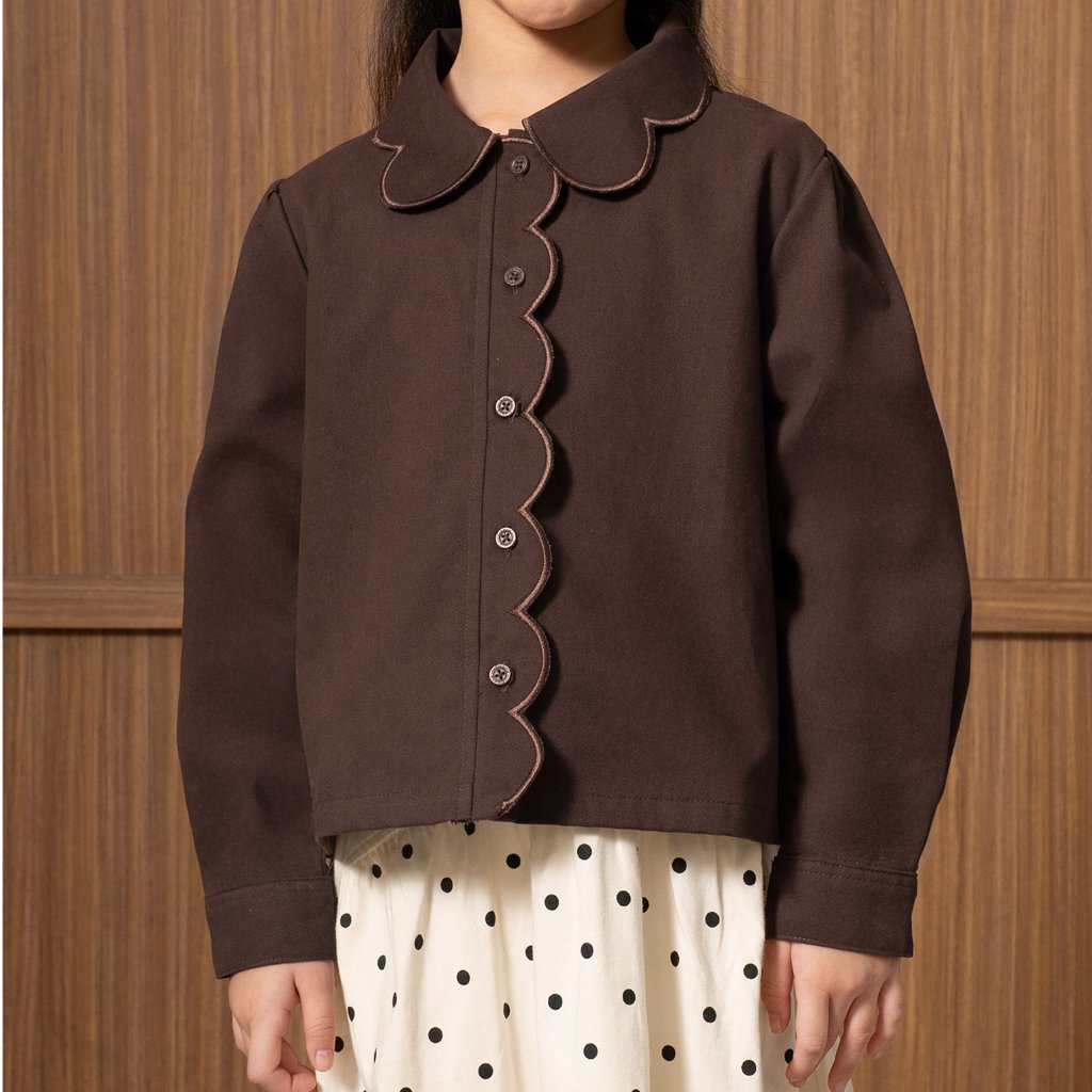 Osella Kids Hazel Scalloped Twill Shacket 1361660356 | Outer Anak Perempuan