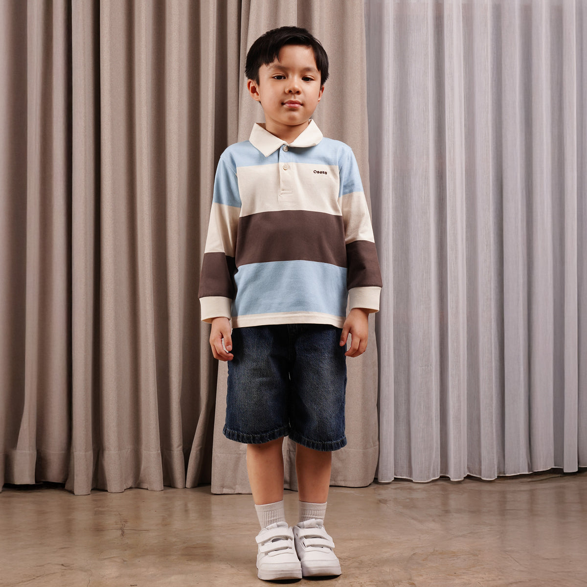 Osella Kids Helix Long Polo Long Top 2227660436 | Atasan Kaos Polo Lengan Panjang Anak Laki Laki
