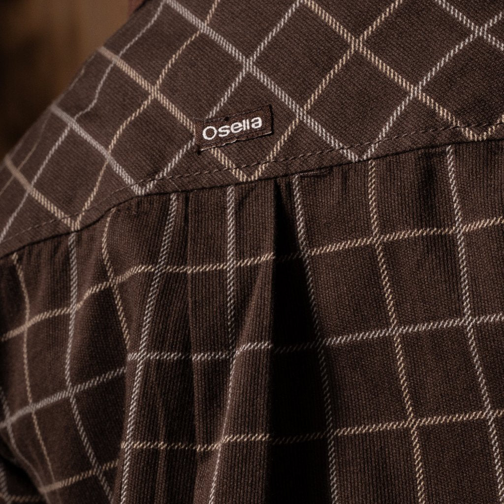 Osella Kids Bernie Regular Short Shirt Checkered In Smoke Brown 2233660356 | Kemeja Lengan Pendek Pria