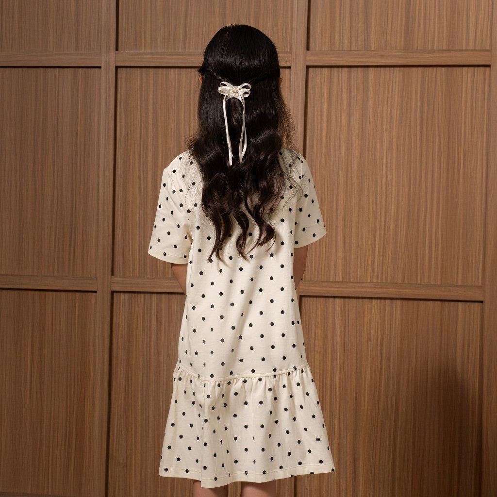 Osella Kids Harper Polka Knit Dress 2356660588 | Gaun Motif Polkadot Anak Perempuan