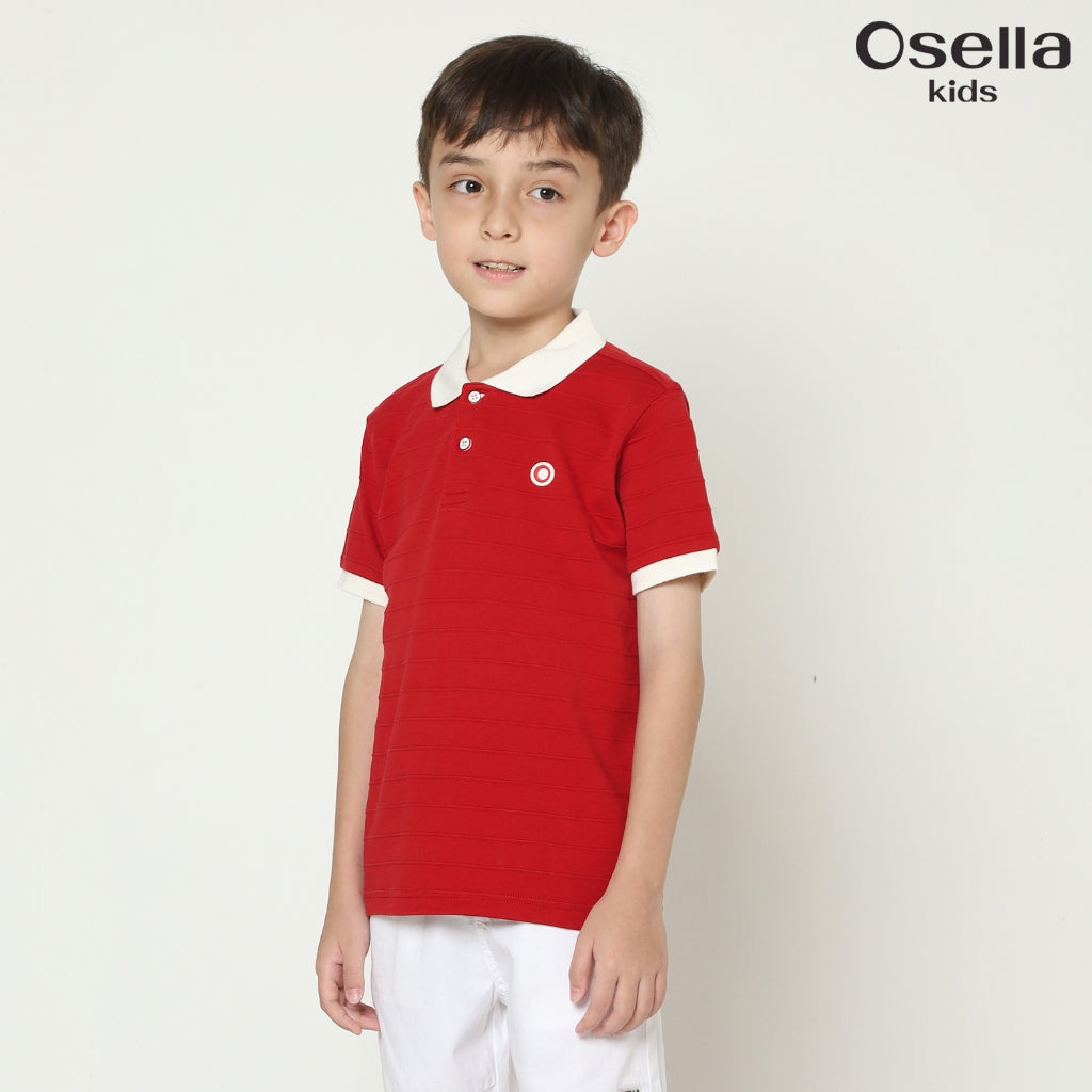 Osella Archie Texture Stripe Polo Shirt 22215003 | Atasan Polo Anak Laki Laki