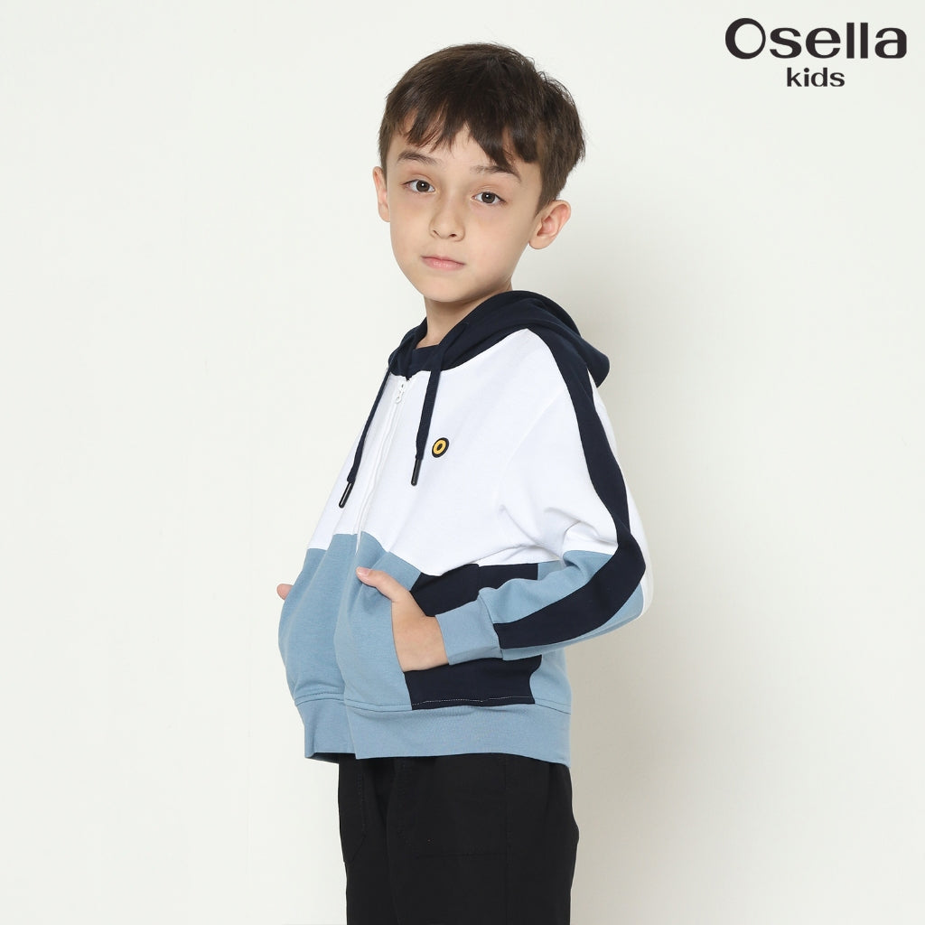 Osella Multicolor Hoodie Jacket in Aqua Blue 2261500536 | Jaket Anak Laki Laki