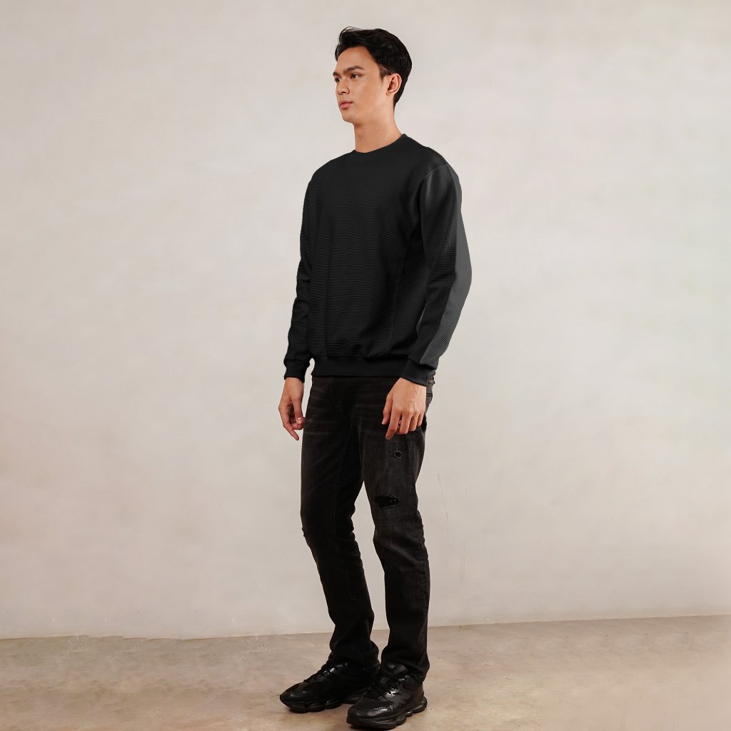 Osella Gridlock Waffle Sweats 20116601 | Sweater Lengan Panjang Pria