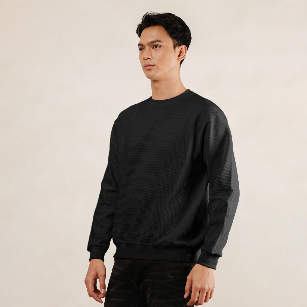 Osella Gridlock Waffle Sweats 20116601 | Sweater Lengan Panjang Pria