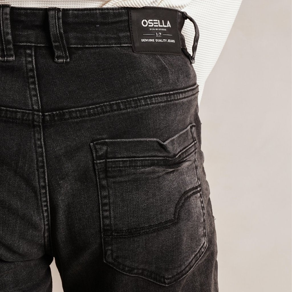 Osella Darly Rippied Slim Fit Denim Pants In Grey Wash 108O661843 | Celana Jeans Pria