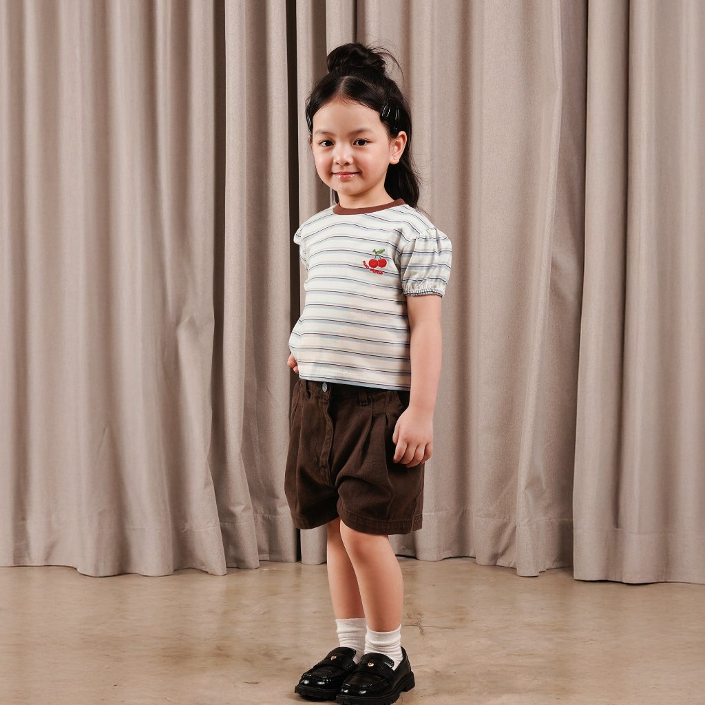 Osella Kids Chloe Striped T-shirt 2371660836 | Atasan Kaos Lengan Pendek Anak Perempuan