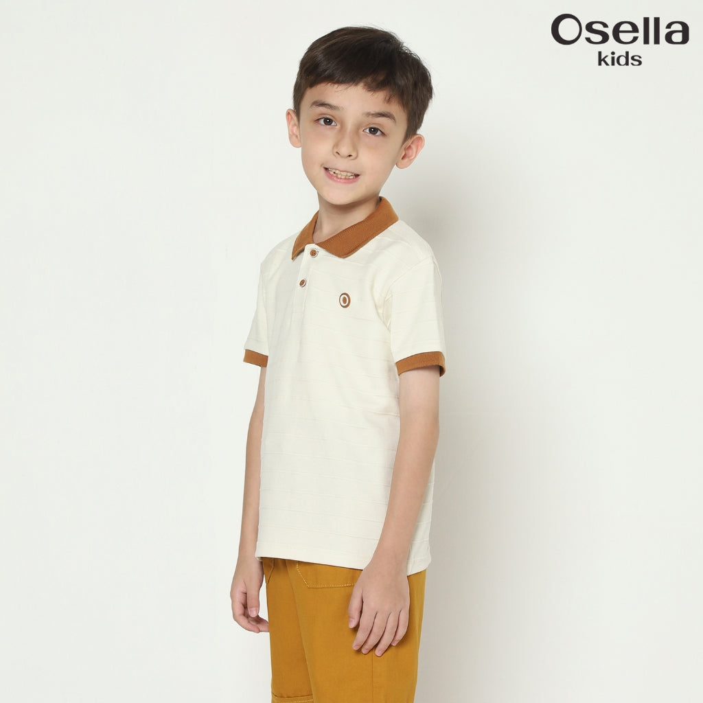 Osella Archie Texture Stripe Polo Shirt 22215003 | Atasan Polo Anak Laki Laki