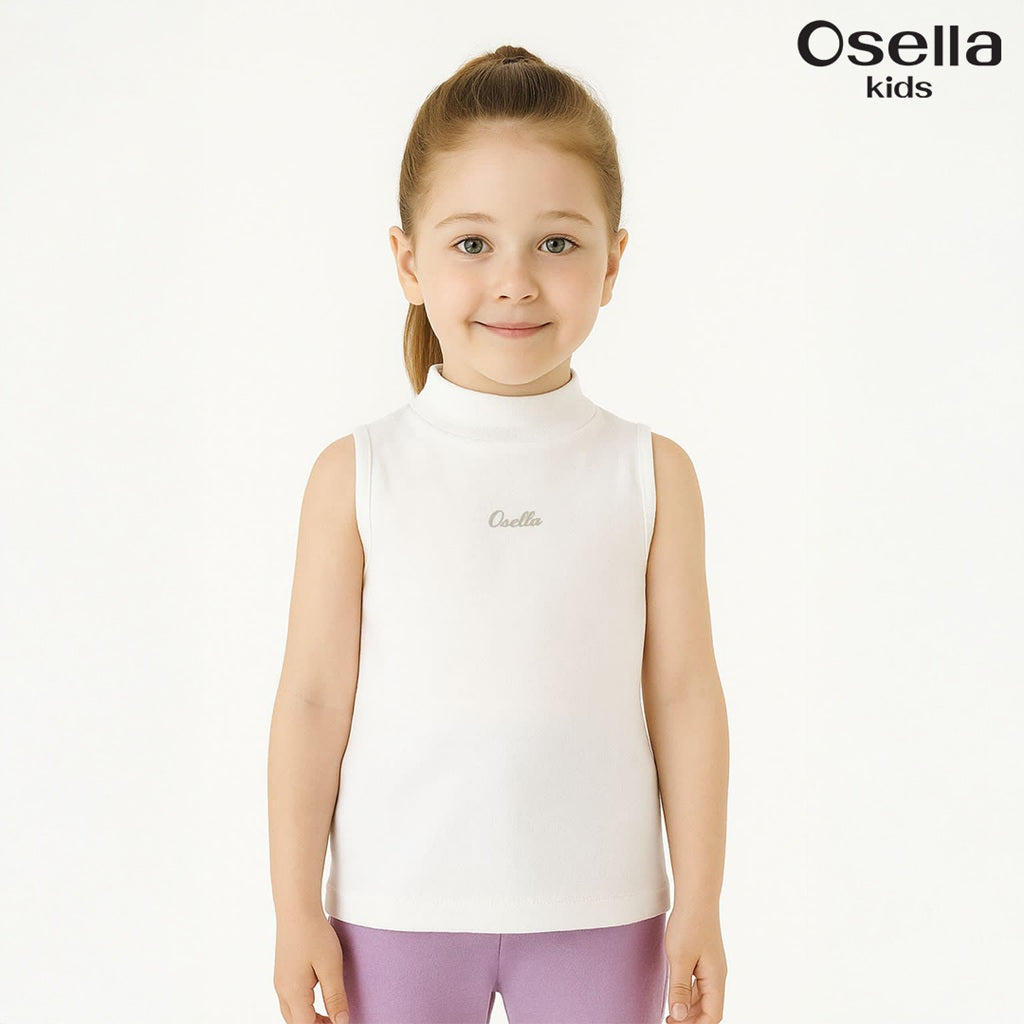 Osella Essential Sleeveless Mockneck T-Shirt 33725002 | Kaos Basic Anak Perempuan Tanpa Lengan