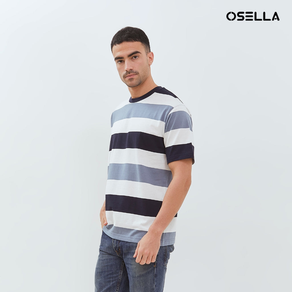 Osella Mike Multicolorstripe Relaxed Fit T-Shirt 20715018 | Kaos Lengan Pendek Garis Garis Pria