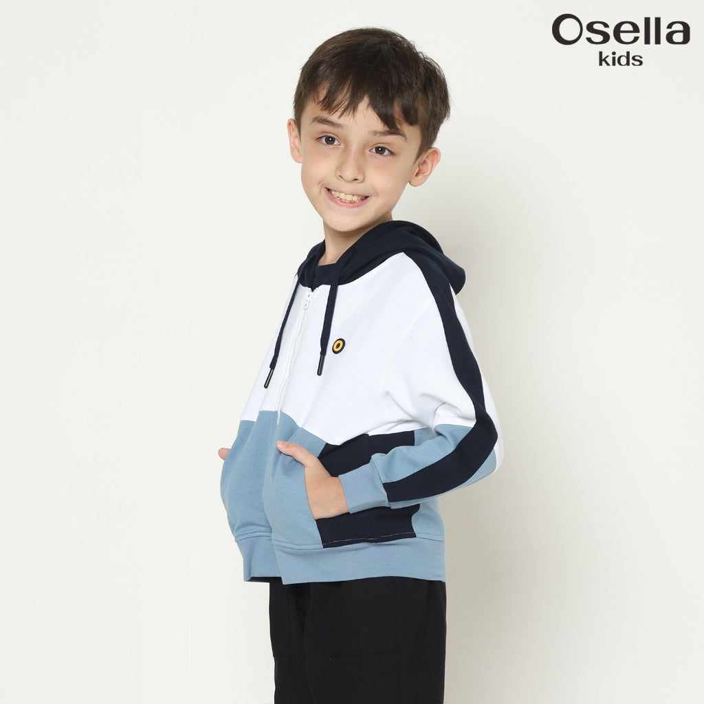 Osella Multicolor Hoodie Jacket in Aqua Blue 2261500536 | Jaket Anak Laki Laki