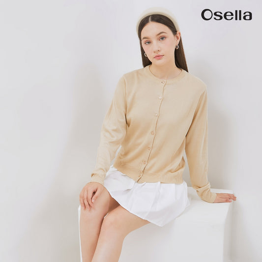 Osella Poppy Plain Knit Cardigan 21615004 | Cardigan Wanita Lengan Panjang