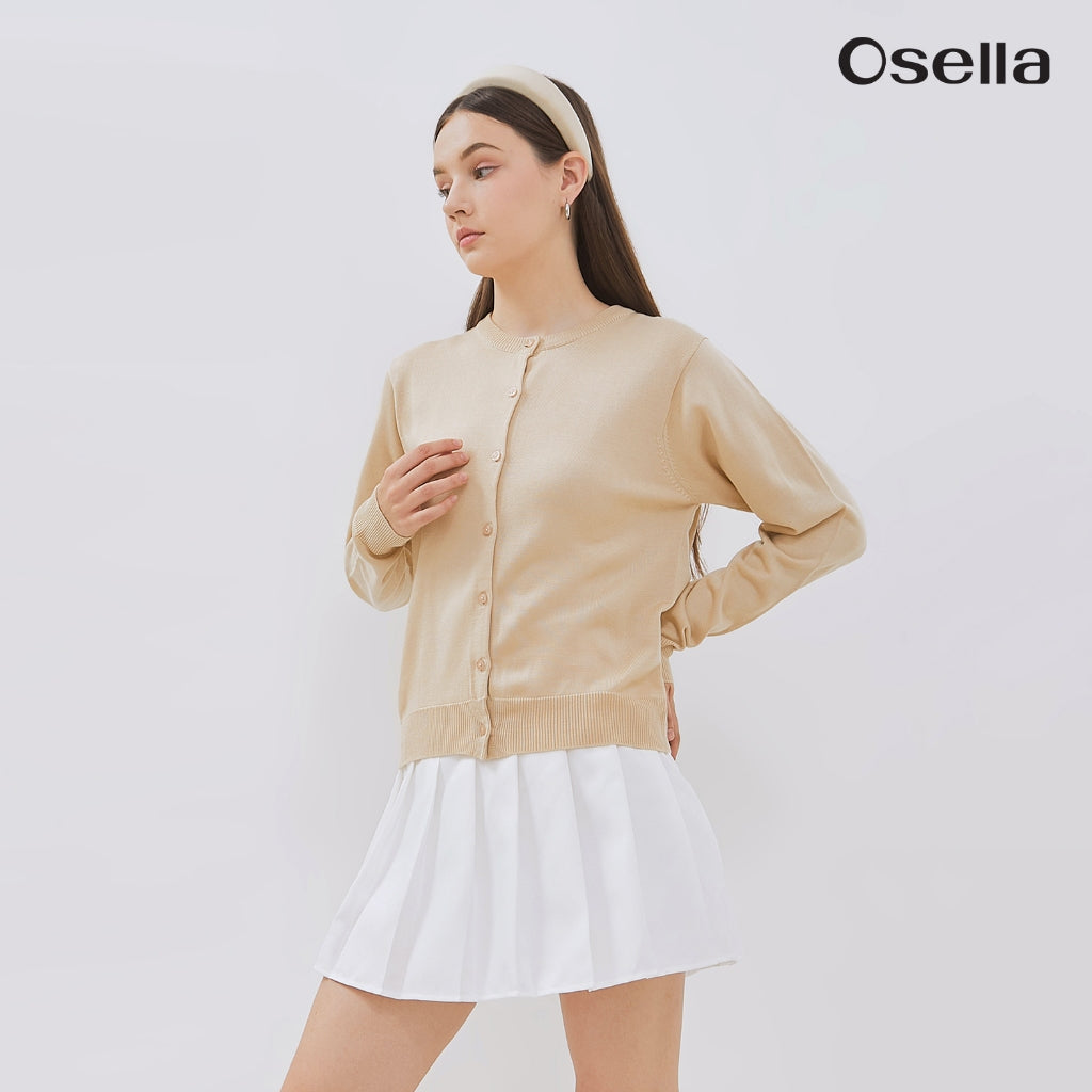 Osella Poppy Plain Knit Cardigan 21615004 | Cardigan Wanita Lengan Panjang