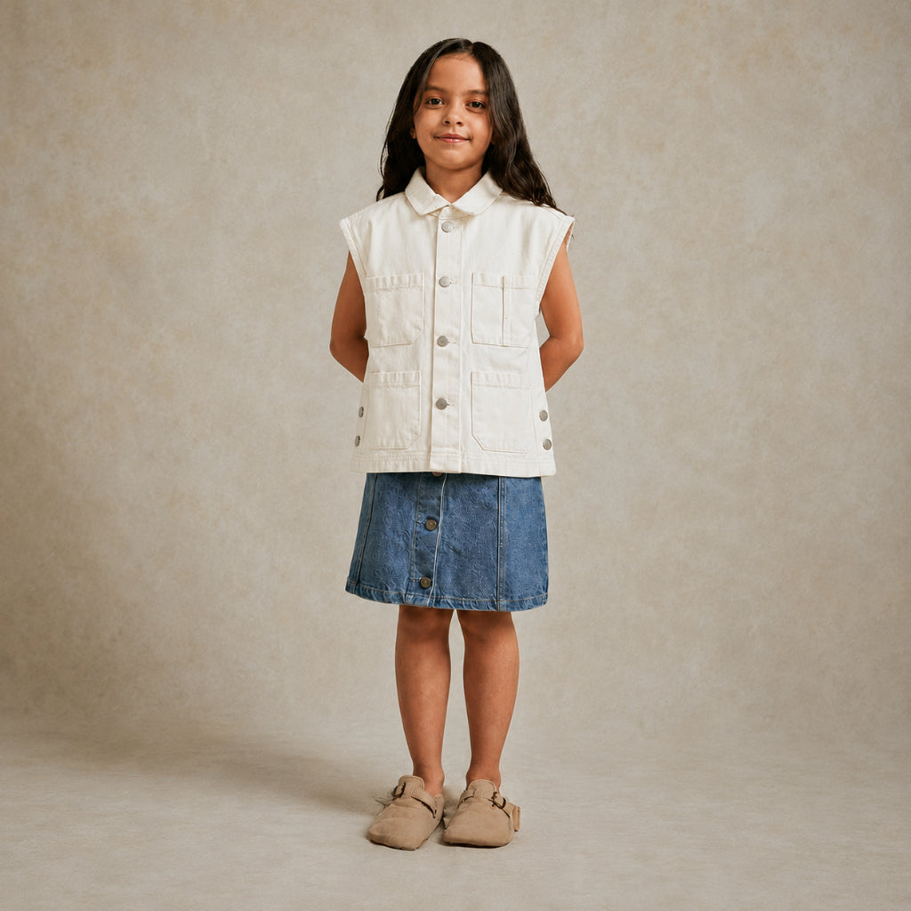 Osella Kids  X Oadkids Riz Vest in Off White 2261660388 | Atasan Tanpa Lengan Anak Laki Laki