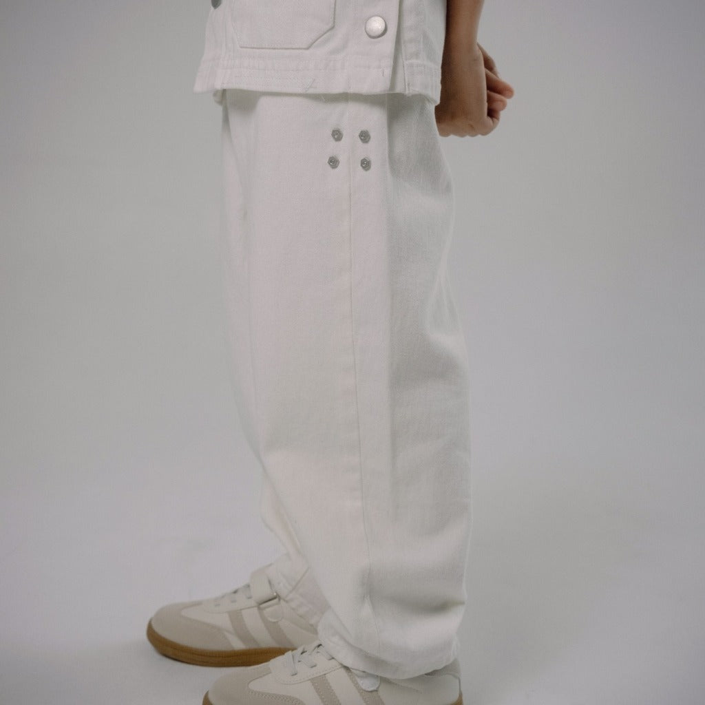 Osella Kids x Oadkids Manny Barrel Pants in Off White 228O660201 | Celana Denim Anak Laki Laki