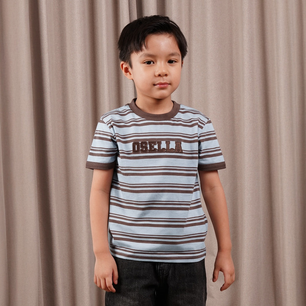 Osella Kids Elio Stripe T-shirt 2270660336 | Kaos Garis Garis Lengan Pendek Anak Laki Laki