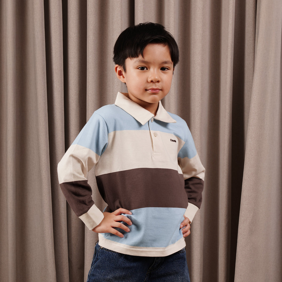 Osella Kids Helix Long Polo Long Top 2227660436 | Atasan Kaos Polo Lengan Panjang Anak Laki Laki
