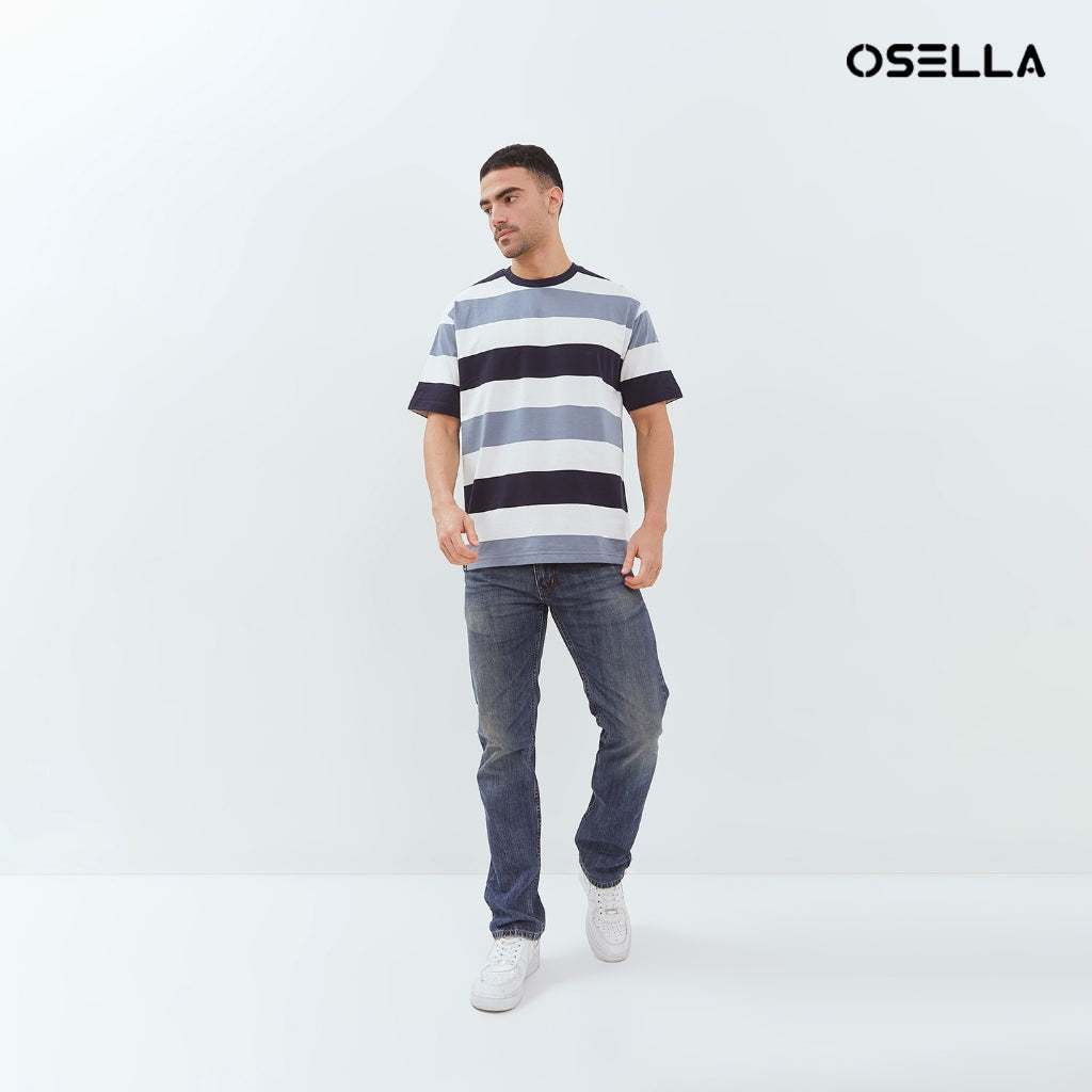 Osella Mike Multicolorstripe Relaxed Fit T-Shirt 20715018 | Kaos Lengan Pendek Garis Garis Pria