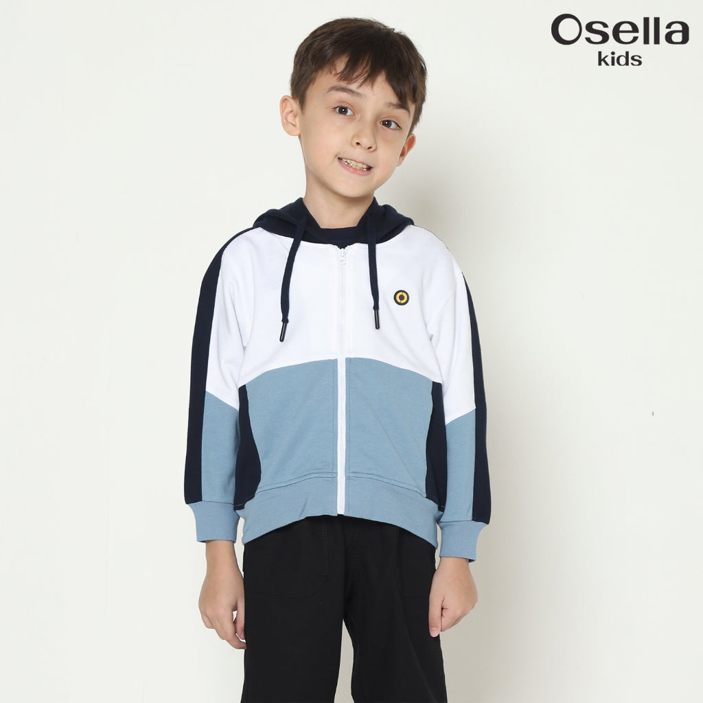 Osella Multicolor Hoodie Jacket in Aqua Blue 2261500536 | Jaket Anak Laki Laki