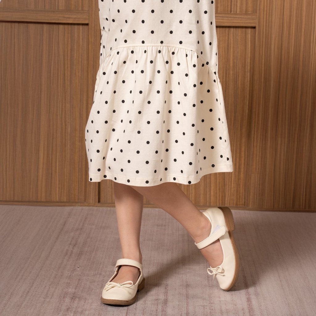 Osella Kids Harper Polka Knit Dress 2356660588 | Gaun Motif Polkadot Anak Perempuan